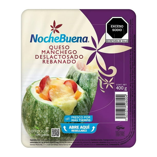 Queso manchego NocheBuena deslactosado 400 g