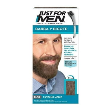 Tinte para canas Just for men Barba y bigote peine aplicador castaño medio b-30