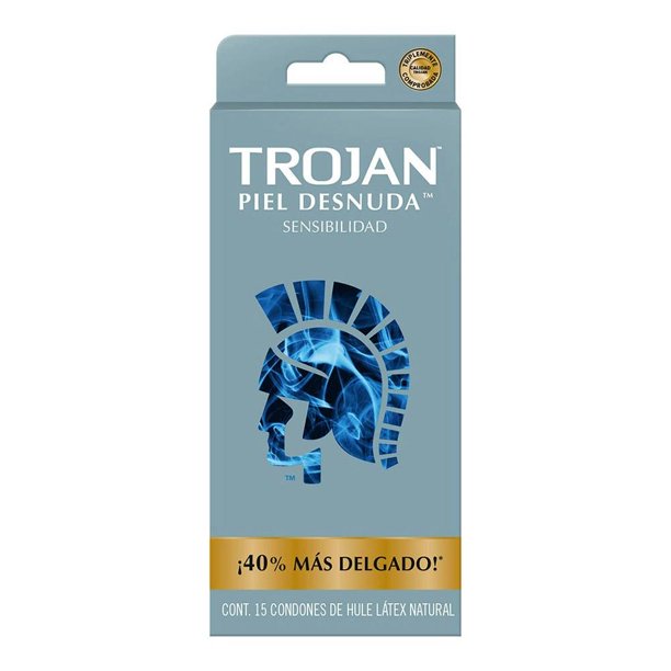 Condones Trojan Piel Desnuda sensibilidad 15 pzas