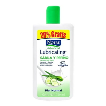 Crema humectante Notré Advanced Lubricating piel normal sábila y pepino 720 ml