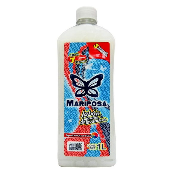 Jabón de lavandería Mariposa líquido blanco 1 l