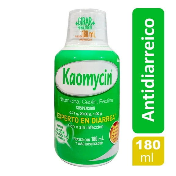 Antidiarreico Kaomycin Neomicina 0.71 g / Caolín 20 g / Pectina 1 g / 180 ml suspensión