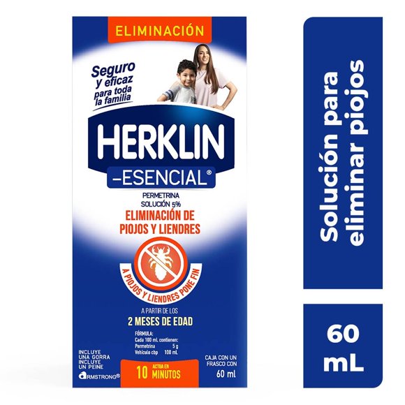 Solución para aliminar piojos Herklin Esencial 5 % 60 ml