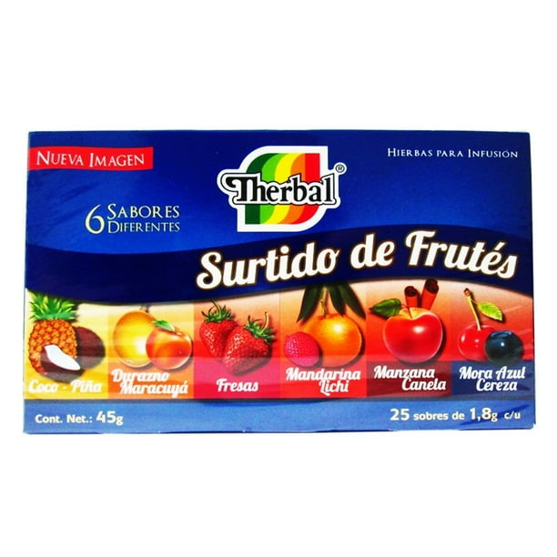 Té Therbal surtido de frutas 25 sobres de 1.8 g c/u