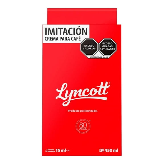 Sustituto de crema para café Lyncott líquido 30 pzas 15 ml c/u