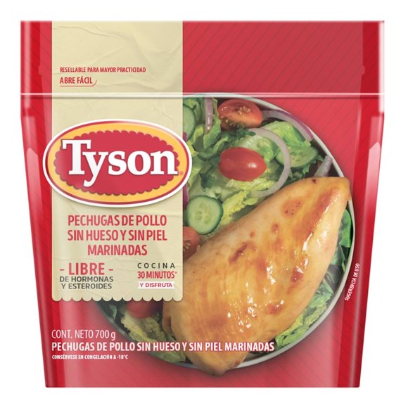 Pechuga de pollo Tyson sin hueso y sin piel y marinadas 700 g