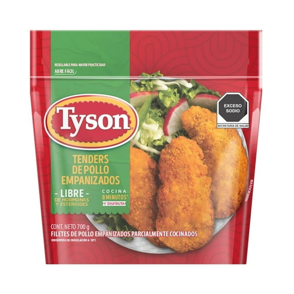 Tenders de pollo Tyson empanizados  parcialmente cocinados 700 g