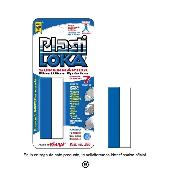 Plastilina Epóxica Kola Loka Plasti Loka Súper Rápida 20 Gr