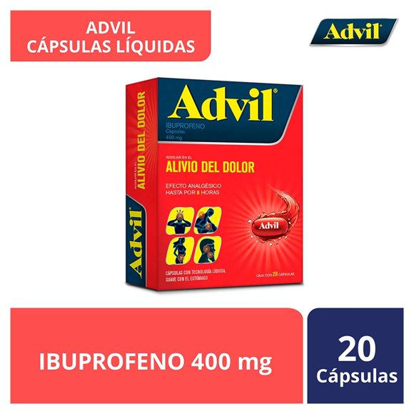 ANALGESICO ADVIL MAX IBUPROFENO C 20 CAP Advil Max 400 mg cápsulas 20 pzas