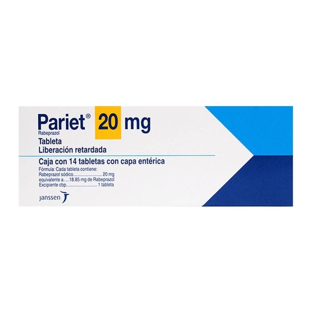 Pariet Rabeprazol 20 mg liberación retardada 14 tabletas con capa entérica