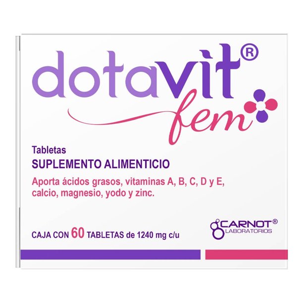 Suplemento alimenticio Dotavit Fem Acidos Grasos 1240 mg, 60 Tabletas