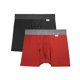 thumbnail image 1 of Bóxer Zaga para Hombre, Largo Microfibra Rojo Gris 2 Piezas Talla M, 1 of 4