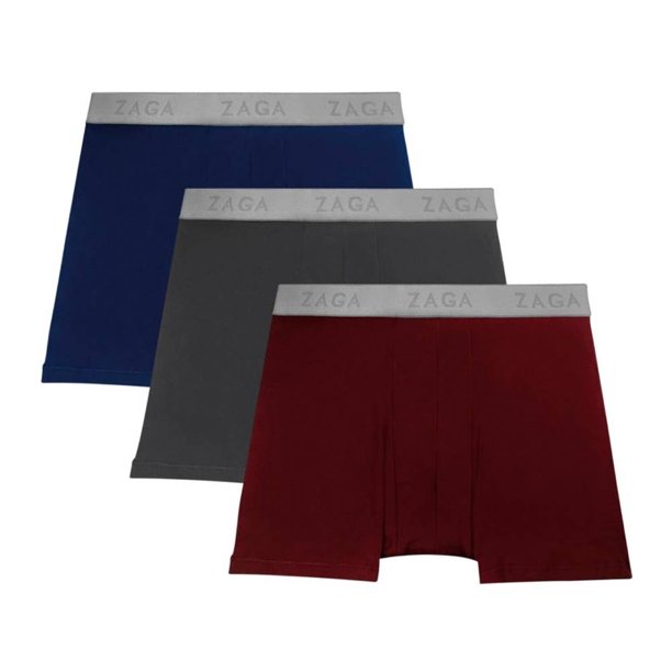 Bóxer Zaga para Hombre, Largo Multicolor 3 Piezas Talla G de 36 a 38