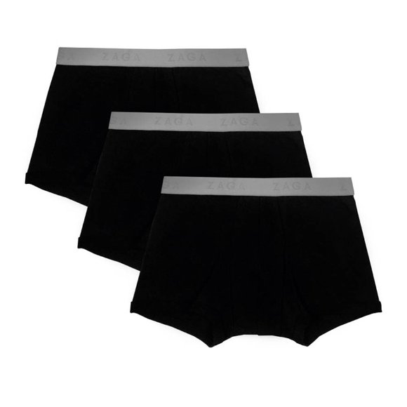 Bóxer Zaga para Hombre, Corto Negro 3 Piezas Talla EG de 40 a 42