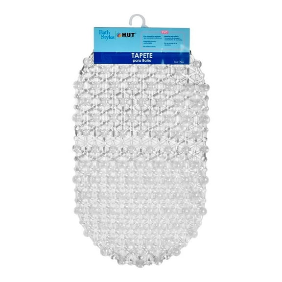 Tapete HUT Bath Styles Antiderrapante de Regadera Transparente 68x39 cm