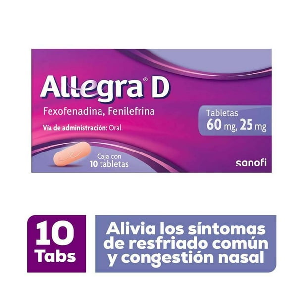 Antihistamínico Allegra D 10 tabletas
