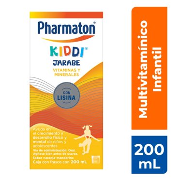 Jarabe Pharmaton Kiddi vitaminas y minerales con lisina 200 ml