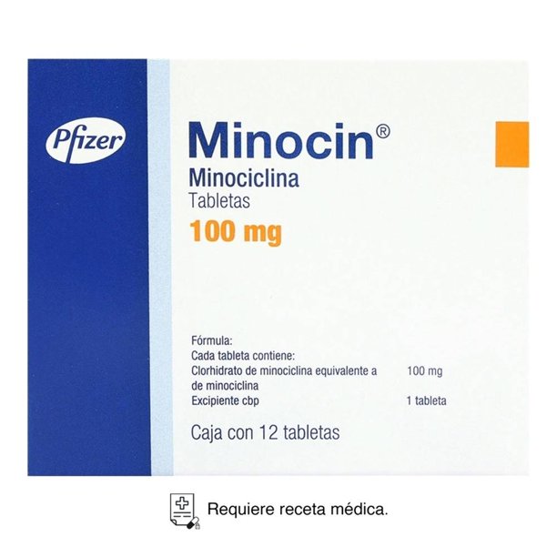 Minocin Minociclina 100 mg 12 tabletas