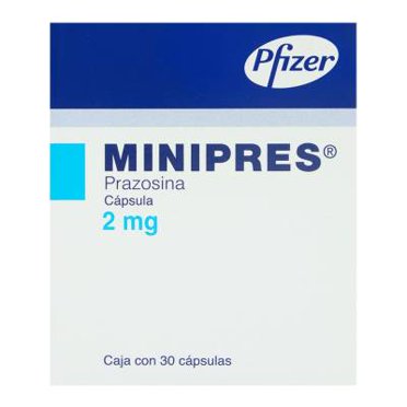 Prazosina Minipres 2 mg 30 cápsulas