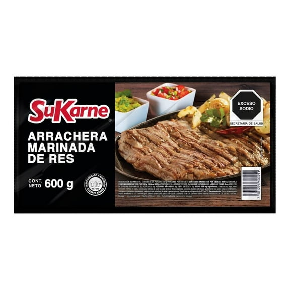 Arrachera de res marinada SuKarne 600 g