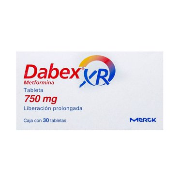 Dabex XR Metformina 750 mg liberación prolongada 30 tabletas