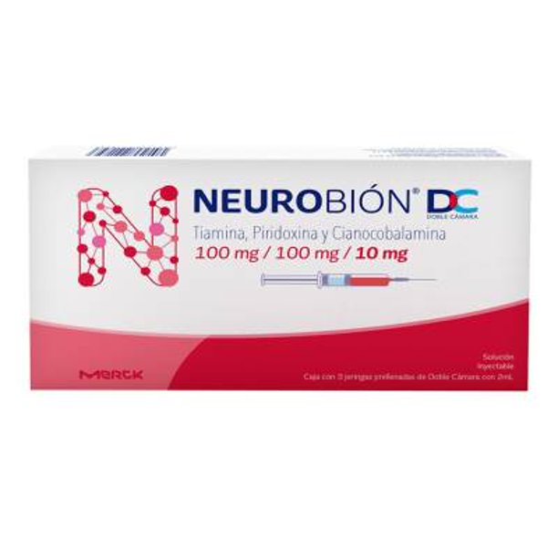 Neurobión DC 100 mg/100 mg/10 mg solución inyectable 3 jeringas prellenadas con 2 ml