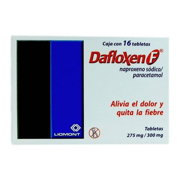 Dafloxen F Dafloxen tabletas 275 mg/300 mg 16 pzas