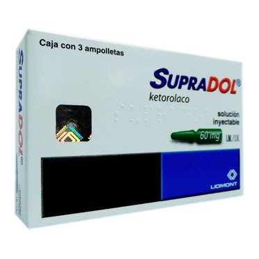 Ketorolaco Supradol 60 mg, 3 ampolletas
