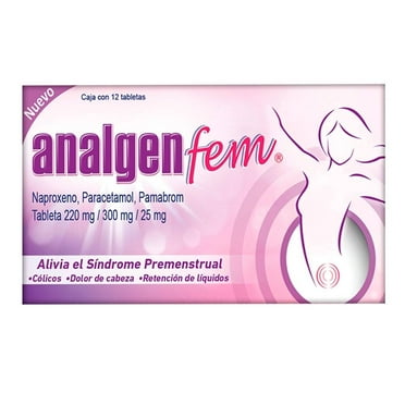 Analgen Fem 220 mg/ 300 mg/ 25 mg 12 tabletas