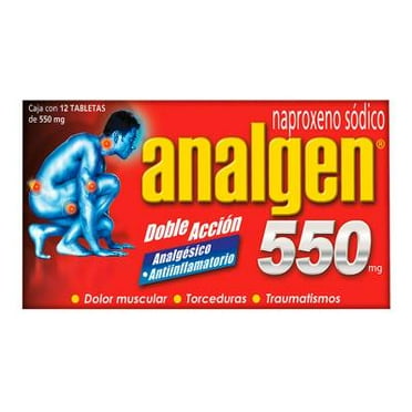 Analgen doble acción 550 mg 12 tabletas