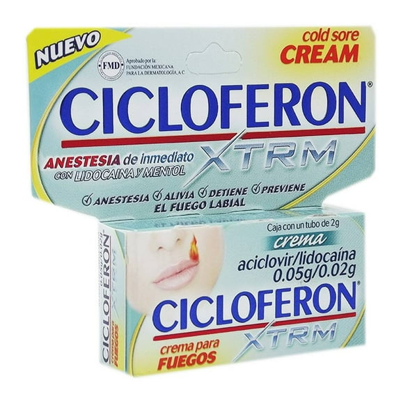 Crema para fuegos Cicloferon XTRM con anestesia 2 g