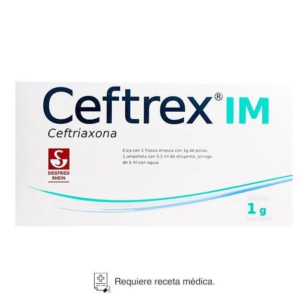 Ceftrex Ceftriaxona 1 g I.M. solución inyectable