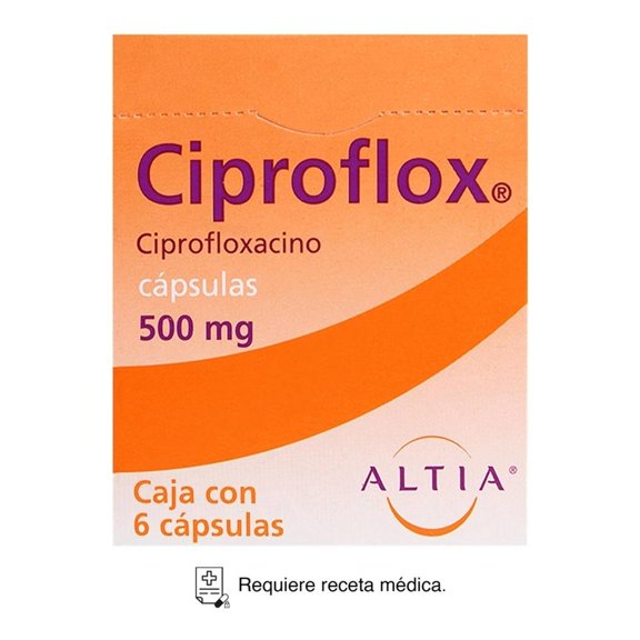 Ciproflox cápsulas 6 pzas de 500 mg c/u