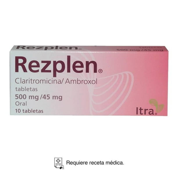 Rezplen Claritromicina 500 mg, Ambroxol 45 mg 10 tabletas