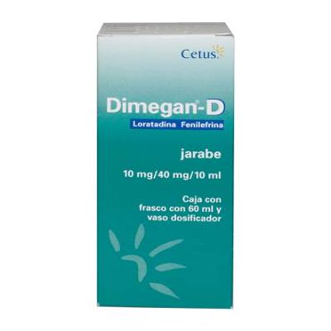 Loratadina / Fenilefrina Dimegan D 10 mg / 40 mg / 10 ml jarabe 60 ml
