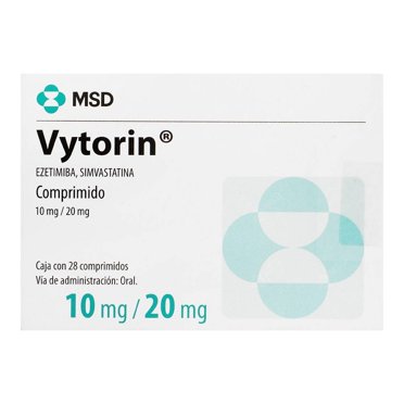 Vytorin Ezetimiba 10 mg, Simvastatina 20 mg 28 comprimidos