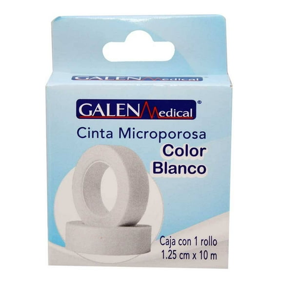 Cinta microporosa Galen Medical color blanco 1 pza