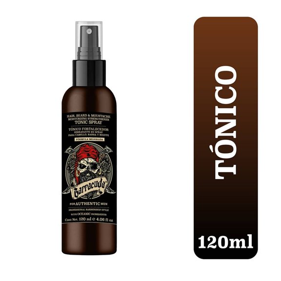 Tónico para barba y bigote Barracuda en spray para caballero 120 ml