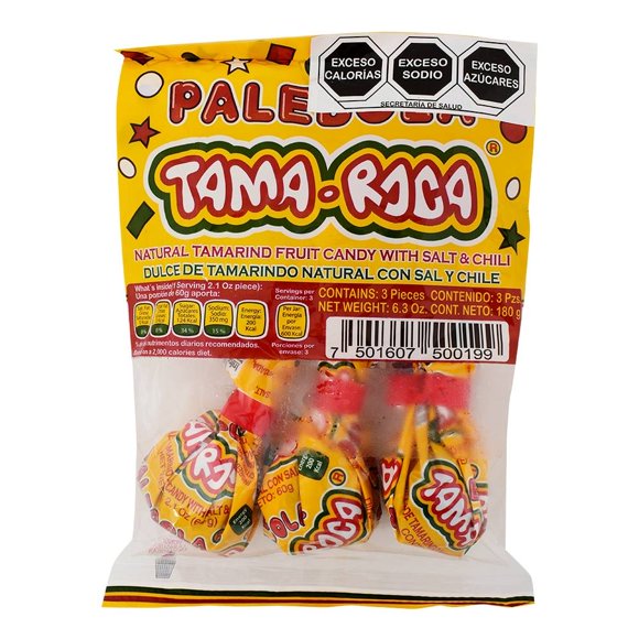 Dulce Tama Roca Palebola de tamarindo salado y enchilado 3 pzas