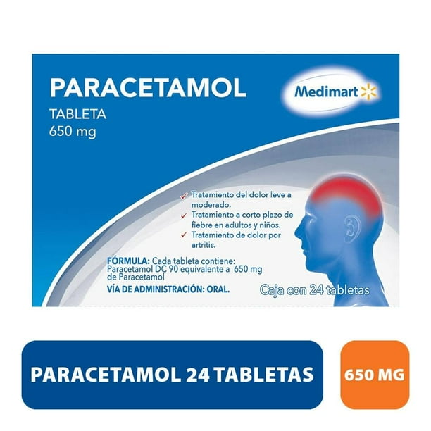 Paracetamol Medimart 650 mg, 24 tabletas