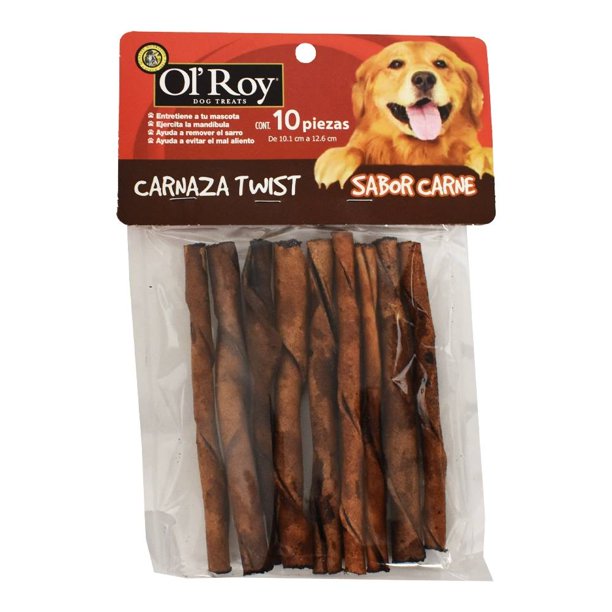 Carnaza para Perro Ol'Roy Twist Sabor Carne 10 Piezas