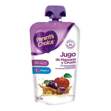 Jugo de manzana y ciruela Parent's Choice etapa 2 para lactantes 110 ml