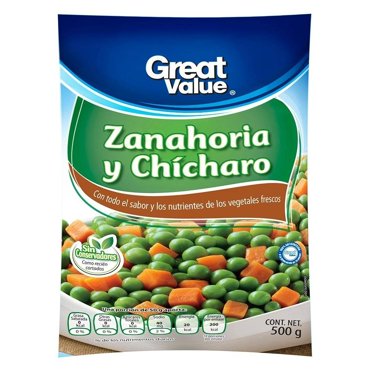 Zanahorias y chícharos Great Value congelados 500 g