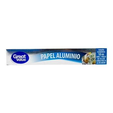 Papel aluminio Great Value 1 rollo con 10 metros
