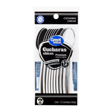 Cucharas desechables Great Value Premium chicas 12 pzas