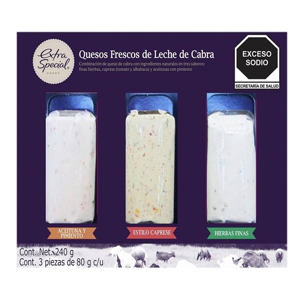 Queso de cabra Extra Special fresco 3 variedades de 80 g c/u