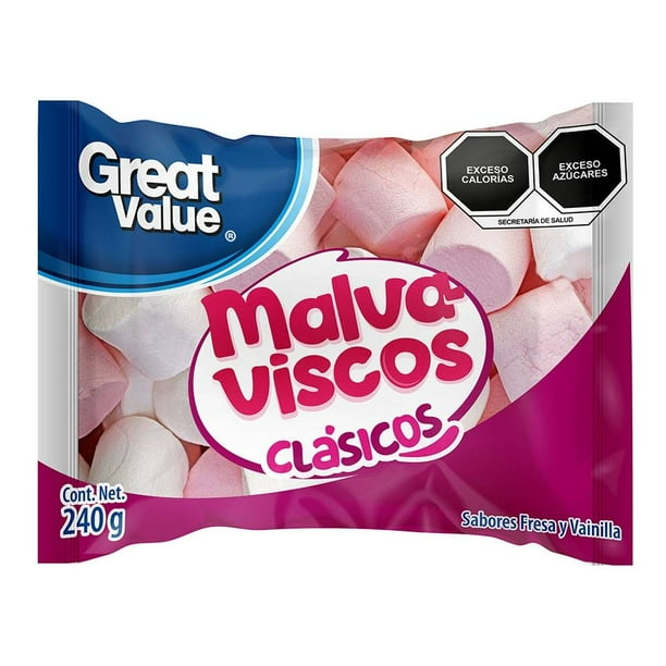 Malvaviscos Great Value medianos sabor fresa y vainilla 240 g