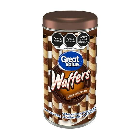 Galletas Great Value waffers sabor chocolate 130 g