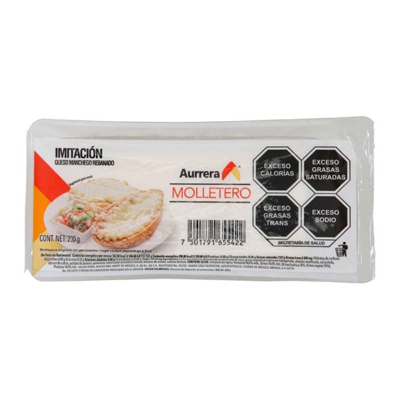 Imitación queso manchego Aurrera molletero rebanado 200 g