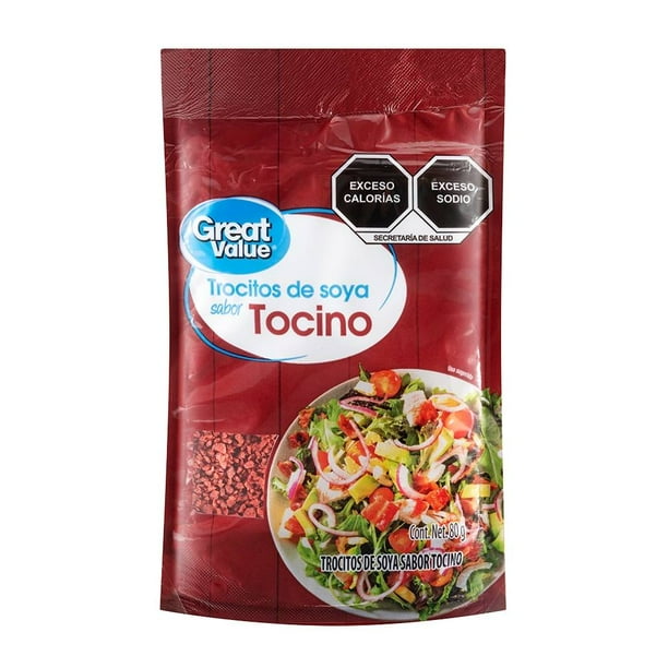 Trocitos de soya Great Value sabor tocino 80 g